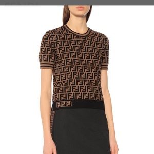 Fendi Crew Neck Monogram Sweater - Size IT 44